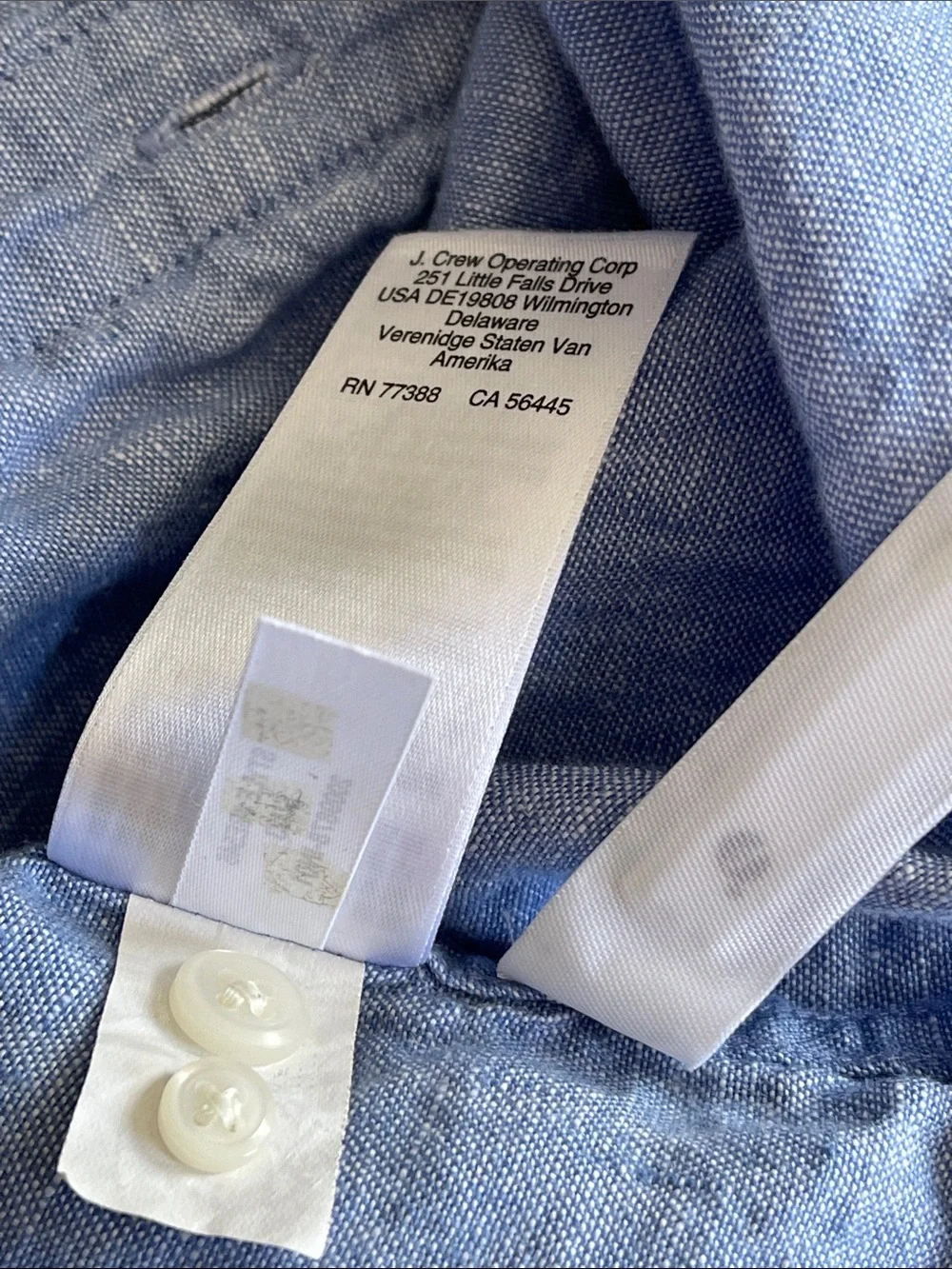 J. Crew Irish Linen Light Blue Short-Sleeve Button-Down Shirt